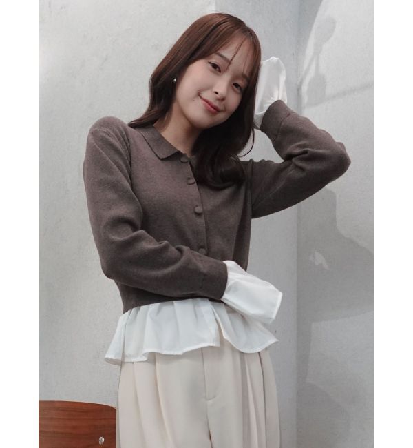 LAGUNAMOON「ペプラムドッキングニットカーディガン」|カーディガン|