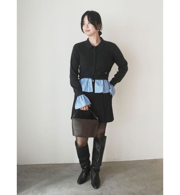 LAGUNAMOON「ペプラムドッキングニットカーディガン」|カーディガン|