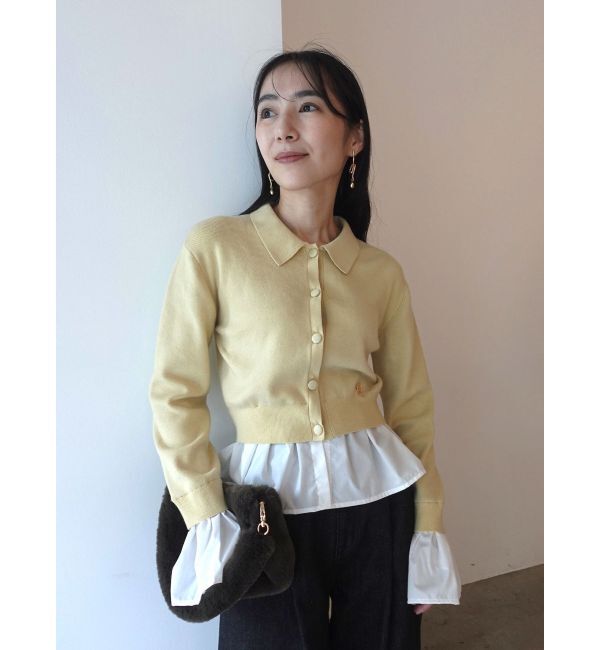 LAGUNAMOON「ペプラムドッキングニットカーディガン」|カーディガン|