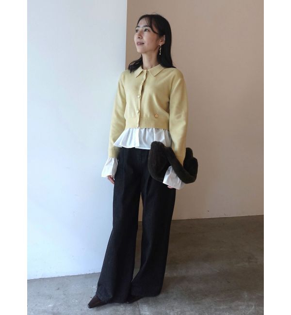 LAGUNAMOON「ペプラムドッキングニットカーディガン」|カーディガン|