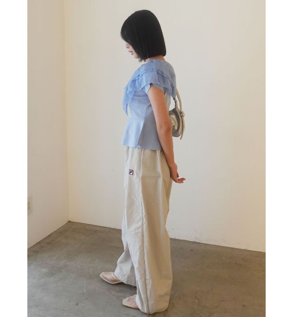 LAGUNAMOON「メッシュフリルペプラムニットプルオーバー」|ニット・セーター|