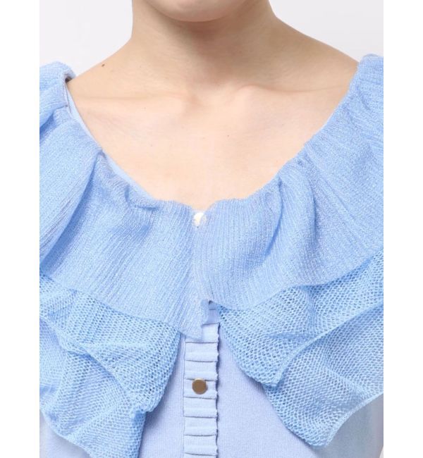 LAGUNAMOON「メッシュフリルペプラムニットプルオーバー」|ニット・セーター|