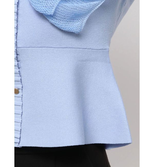 LAGUNAMOON「メッシュフリルペプラムニットプルオーバー」|ニット・セーター|