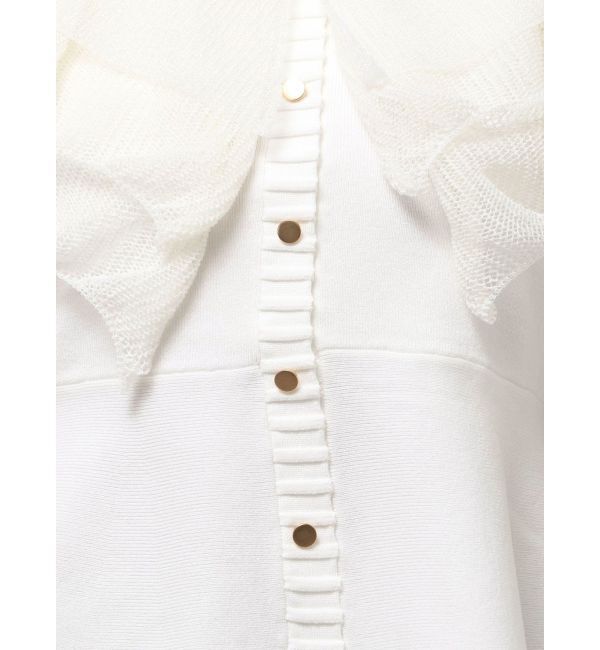 LAGUNAMOON「メッシュフリルペプラムニットプルオーバー」|ニット・セーター|