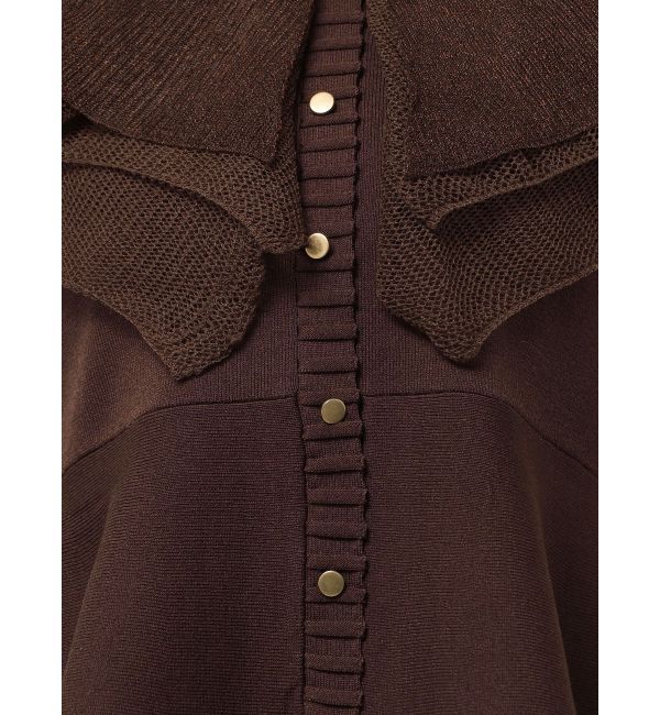 LAGUNAMOON「メッシュフリルペプラムニットプルオーバー」|ニット・セーター|