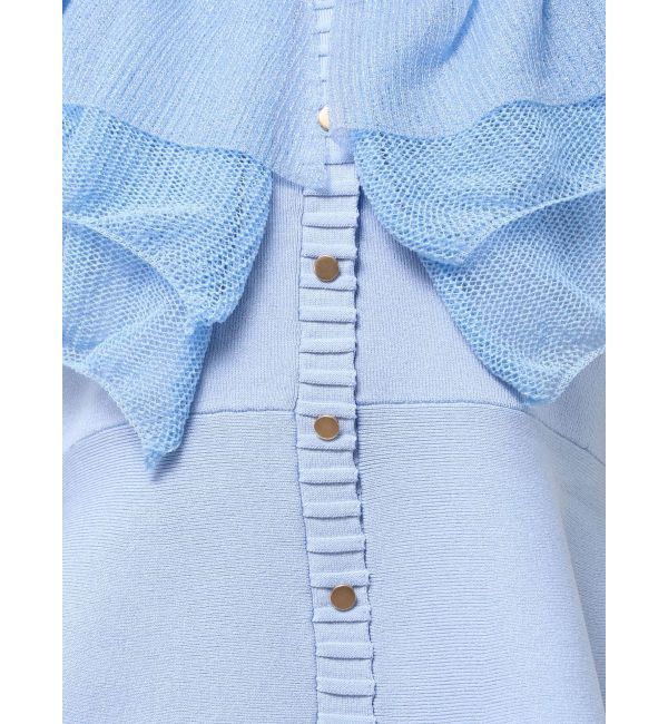 LAGUNAMOON「メッシュフリルペプラムニットプルオーバー」|ニット・セーター|