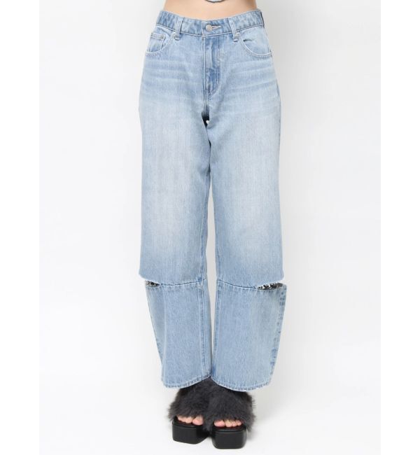 EVRIS「ボリュームカラーワイドデニムパンツ」|デニム|