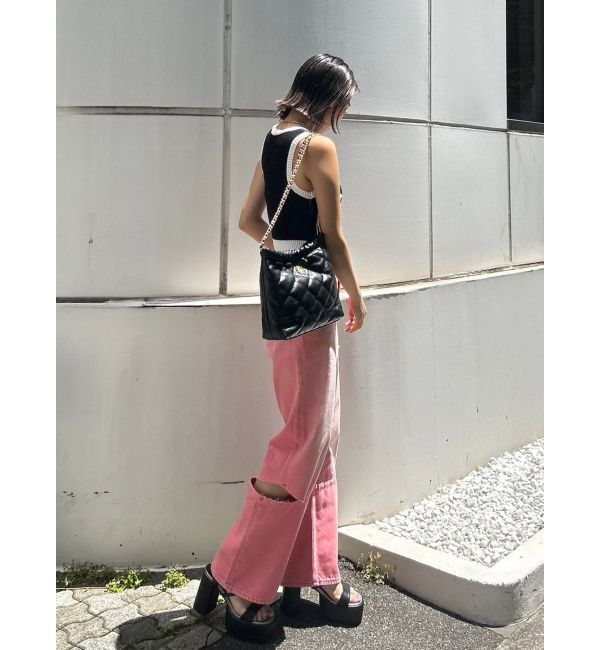 EVRIS「ボリュームカラーワイドデニムパンツ」|デニム|