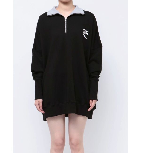 EVRIS「ハーフジップスウェットミニワンピース」|ワンピース|