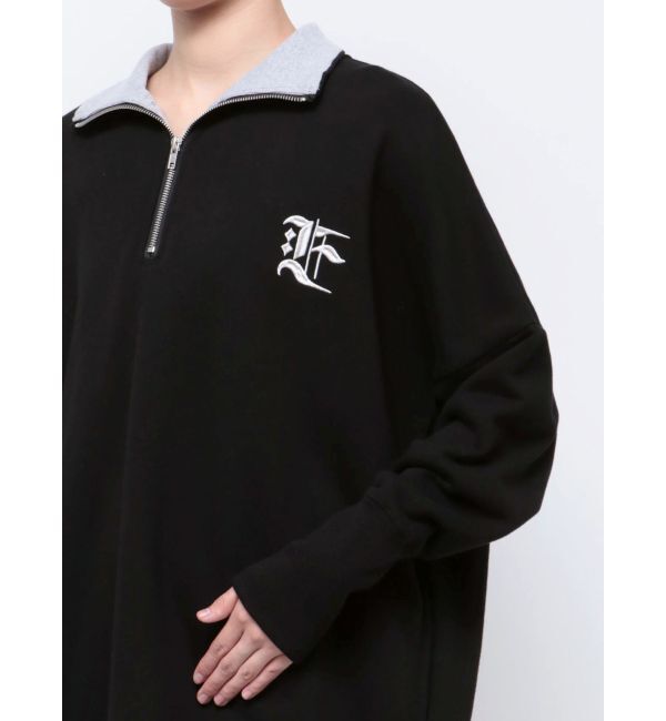 EVRIS「ハーフジップスウェットミニワンピース」|ワンピース|