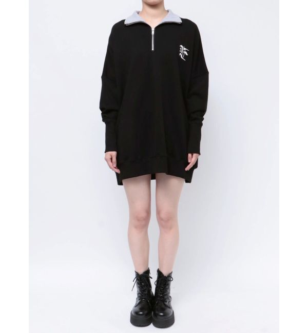 EVRIS「ハーフジップスウェットミニワンピース」|ワンピース|
