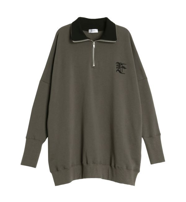 EVRIS「ハーフジップスウェットミニワンピース」|ワンピース|