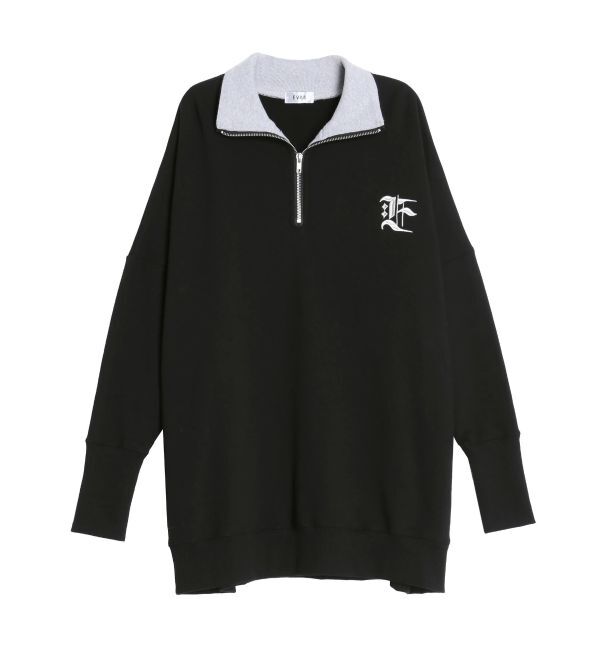 EVRIS「ハーフジップスウェットミニワンピース」|ワンピース|