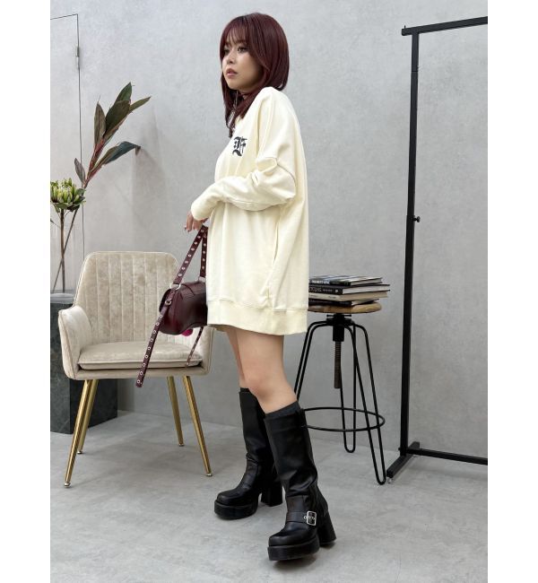 EVRIS「ハーフジップスウェットミニワンピース」|ワンピース|