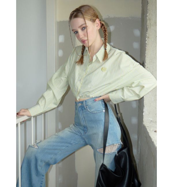 EVRIS「サイドカッティングレースワイドデニム」|デニム|