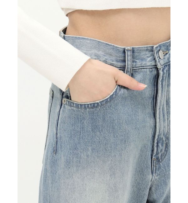EVRIS「サイドカッティングレースワイドデニム」|デニム|