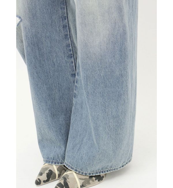 EVRIS「サイドカッティングレースワイドデニム」|デニム|