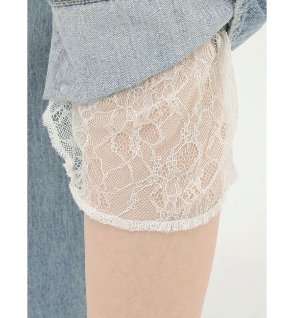 EVRIS「サイドカッティングレースワイドデニム」|デニム|