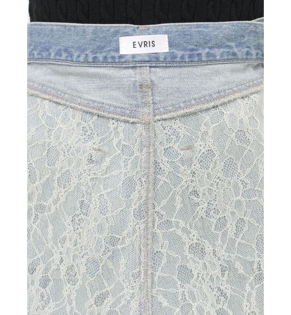 EVRIS「サイドカッティングレースワイドデニム」|デニム|