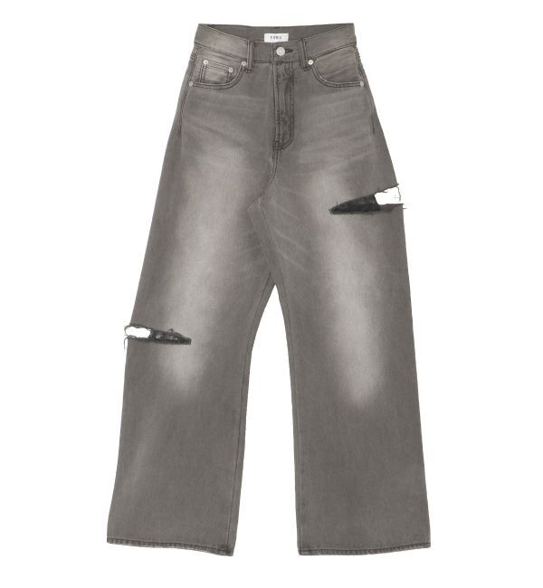 EVRIS「サイドカッティングレースワイドデニム」|デニム|