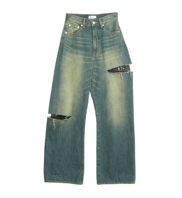 EVRIS「サイドカッティングレースワイドデニム」|デニム|