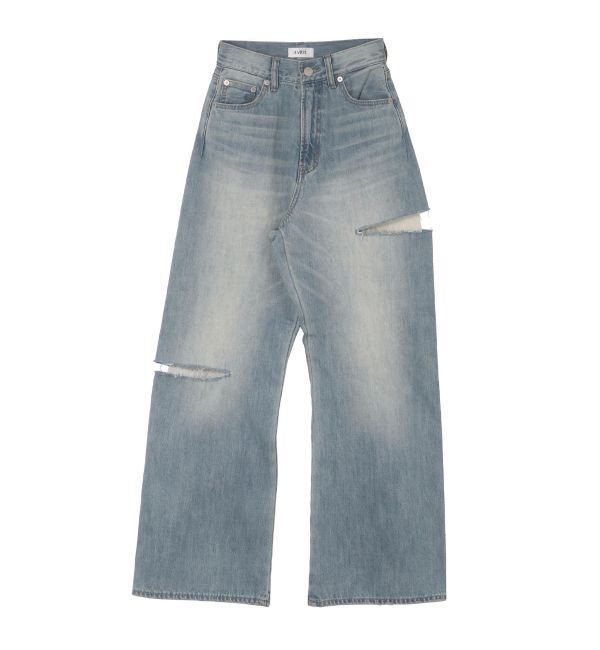 EVRIS「サイドカッティングレースワイドデニム」|デニム|