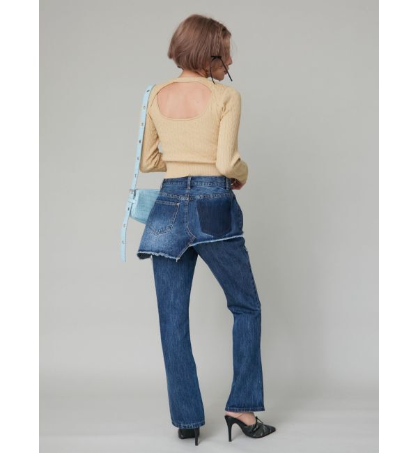 EVRIS「ワンポイントバックオープンケーブルニット」|ニット・セーター|