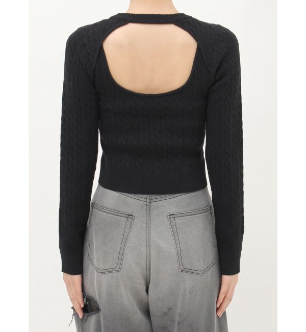 EVRIS「ワンポイントバックオープンケーブルニット」|ニット・セーター|
