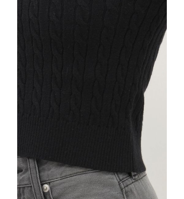EVRIS「ワンポイントバックオープンケーブルニット」|ニット・セーター|