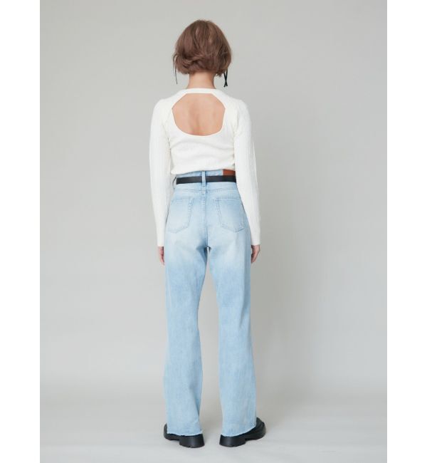 EVRIS「ワンポイントバックオープンケーブルニット」|ニット・セーター|