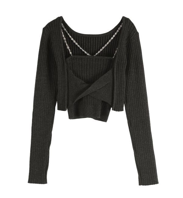 EVRIS「アンサンブルチェーンニットトップス」|ニット・セーター|