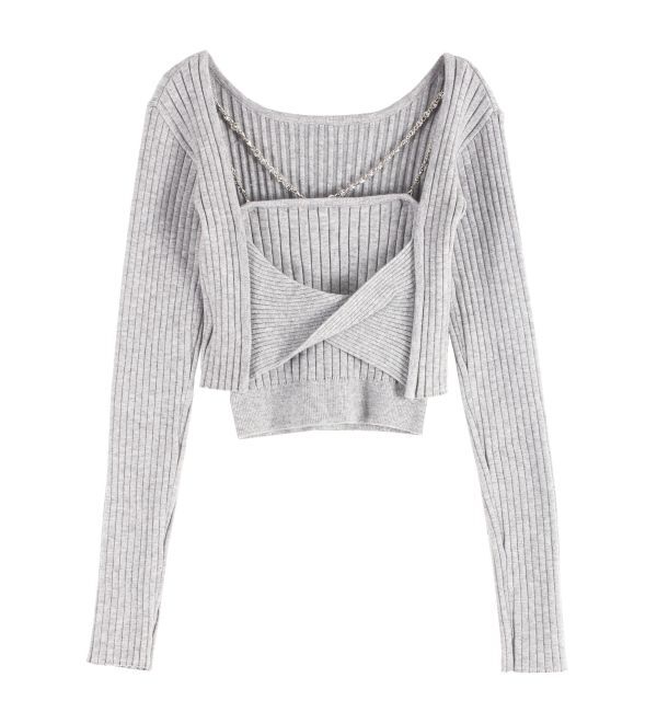 EVRIS「アンサンブルチェーンニットトップス」|ニット・セーター|