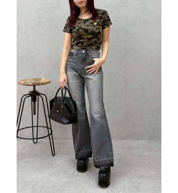 EVRIS「スリムフレアデニムパンツ」|デニム|