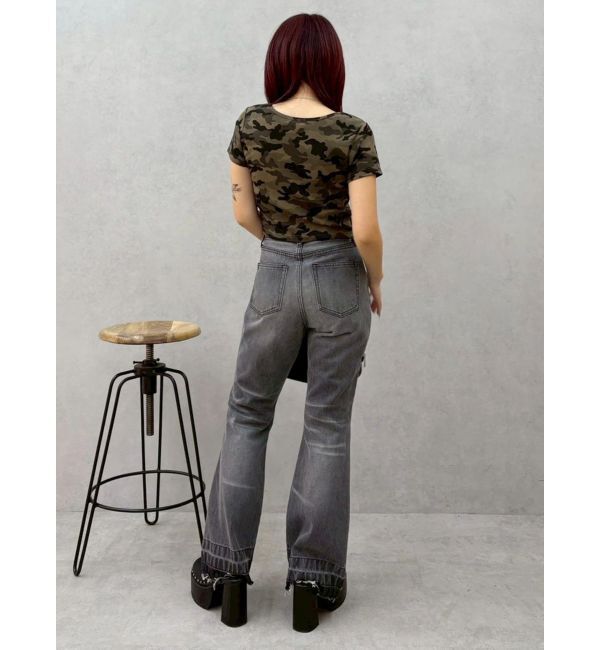 EVRIS「スリムフレアデニムパンツ」|デニム|