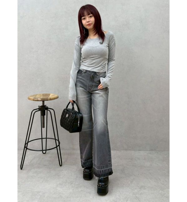 EVRIS「スリムフレアデニムパンツ」|デニム|