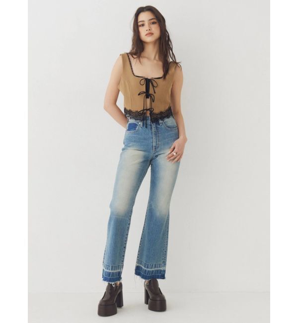 EVRIS「スリムフレアデニムパンツ」|デニム|