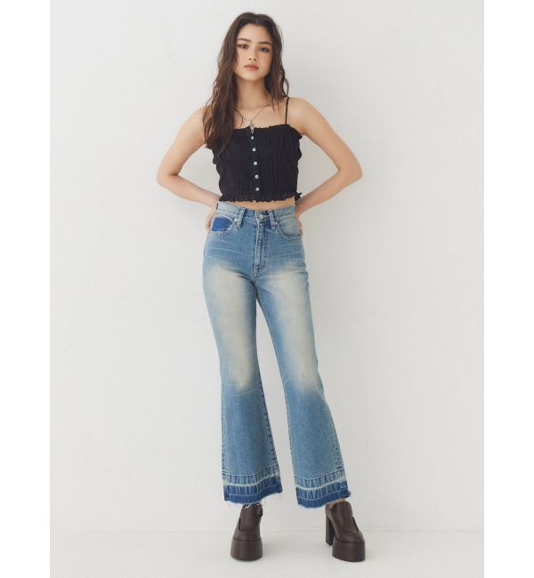 EVRIS「スリムフレアデニムパンツ」|デニム|