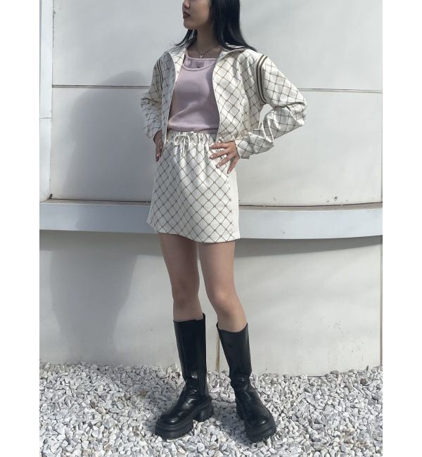 jouetie「モノグラムミニスカート【セットアップ対応】」|スカート|