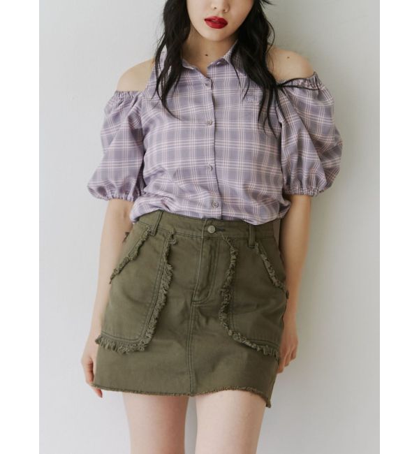 jouetie「カットアウトバルーンスリーブシャツ」|シャツ・ブラウス|ピンク