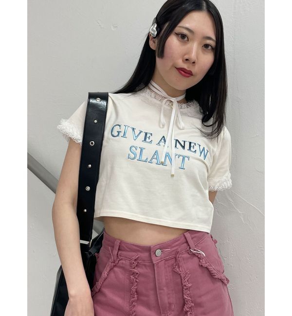 jouetie「メタルロゴレースフィットTシャツ」|Tシャツ・カットソー|オフホワイト