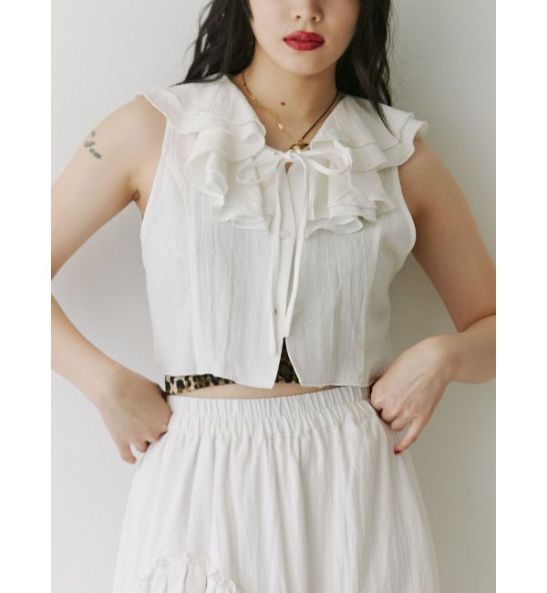 jouetie「エアリーフリルノースリブラウス【セットアップ対応】」|シャツ・ブラウス|