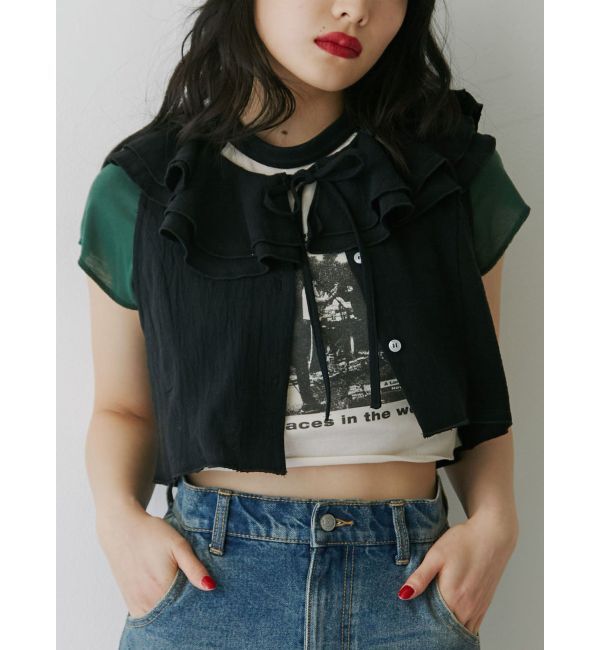 jouetie「エアリーフリルノースリブラウス【セットアップ対応】」|シャツ・ブラウス|