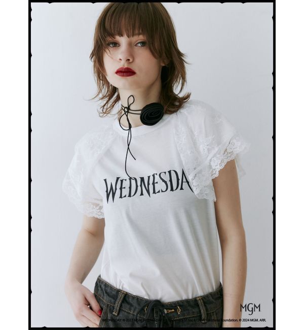 jouetie「レースドッキングラグランTシャツ【コラボ】」|Tシャツ・カットソー|オフホワイト