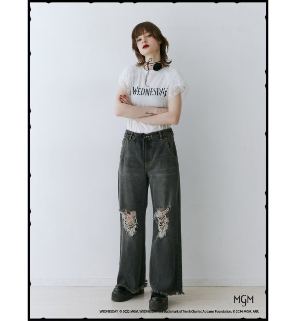 jouetie「レースドッキングラグランTシャツ【コラボ】」|Tシャツ・カットソー|