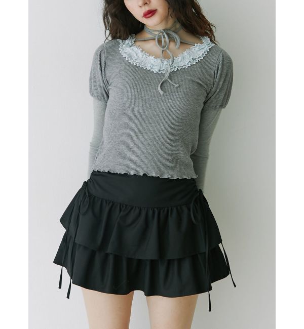jouetie「リボンティアードミニスカパン【セットアップ対応】」|スカート|