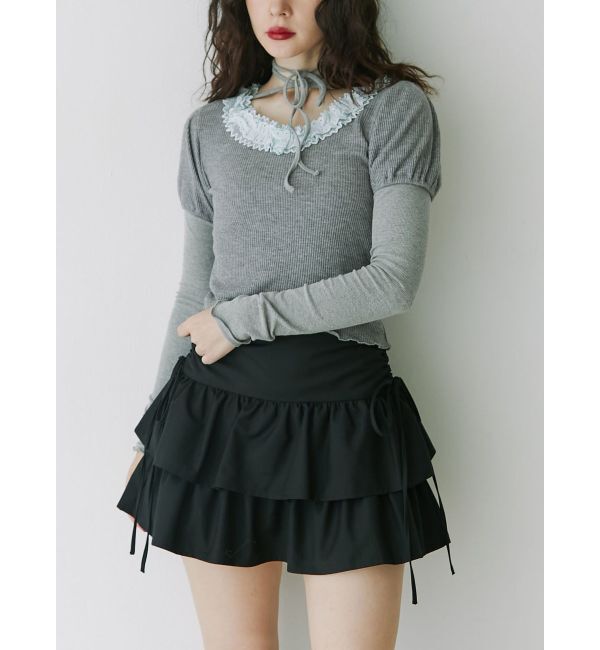 jouetie「リボンティアードミニスカパン【セットアップ対応】」|スカート|