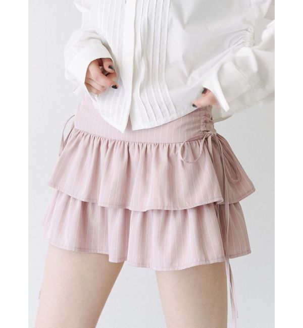 jouetie「リボンティアードミニスカパン【セットアップ対応】」|スカート|ピンク