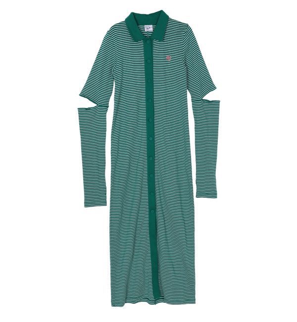 jouetie「【MILLER】バイカラーロングワンピース」|ワンピース|グリーン