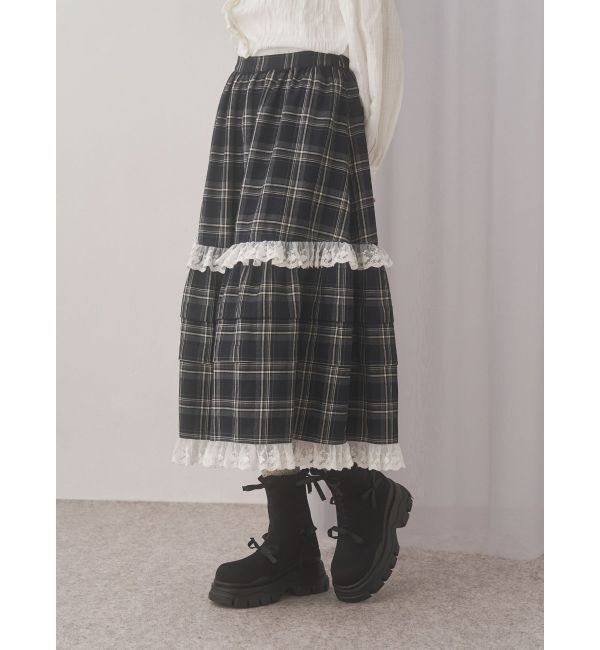 merry jenny「タックフリルミディスカート」|スカート|
