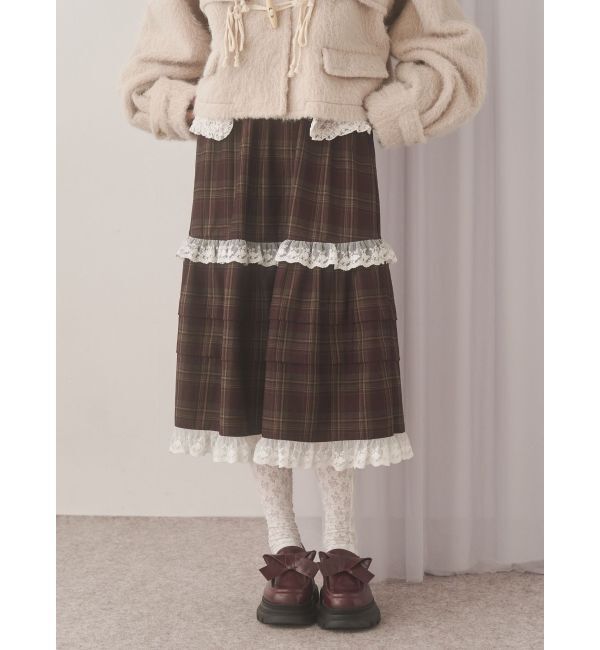 merry jenny「タックフリルミディスカート」|スカート|